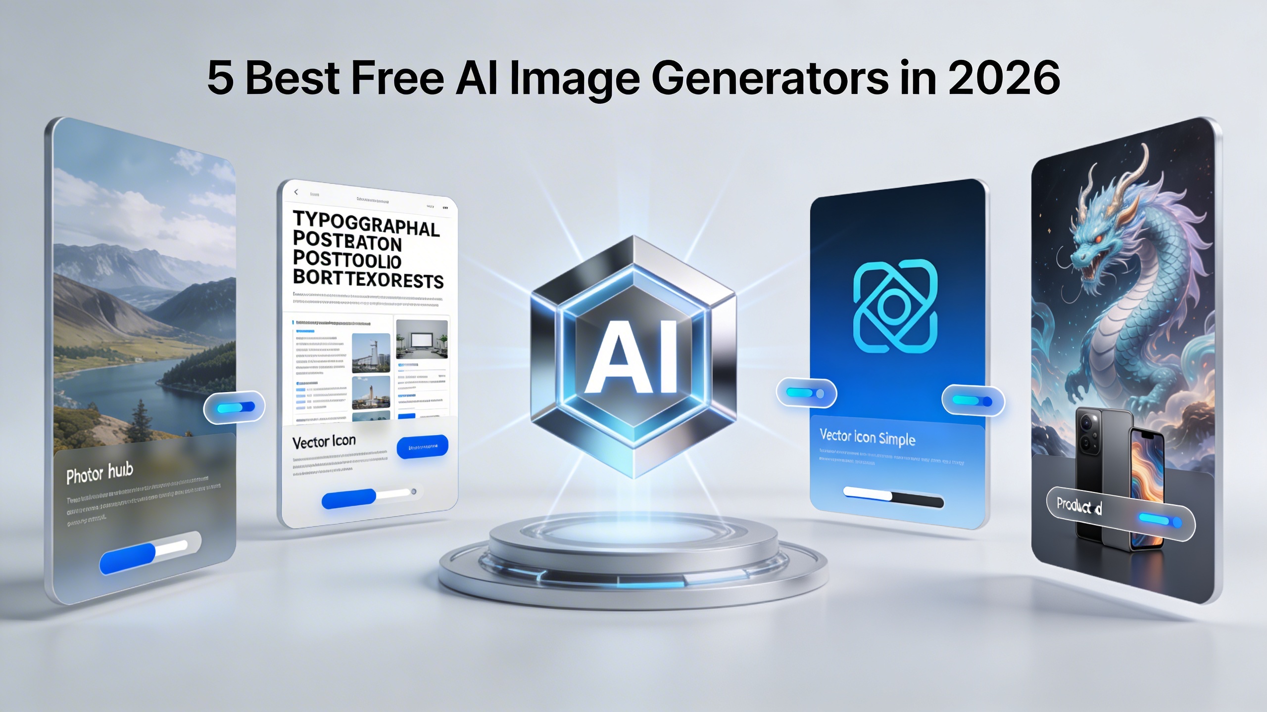 Comparison of the best free AI image generators in 2026 featuring various art styles and tools
