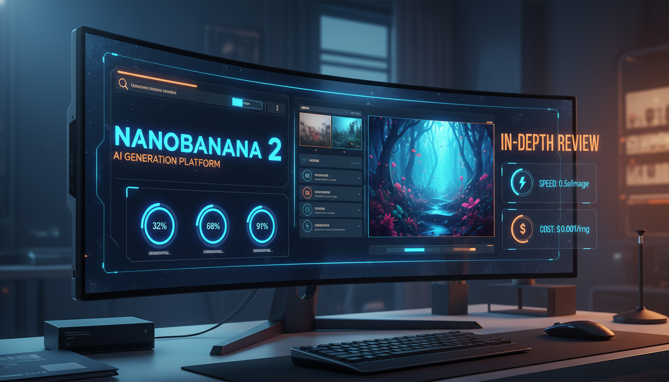 Nanobanana 2 dashboard cover showing ultra-fast AI image generation workflow and premium studio UI